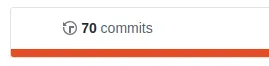 Imagem do GitHub mostrando os 70 commits
