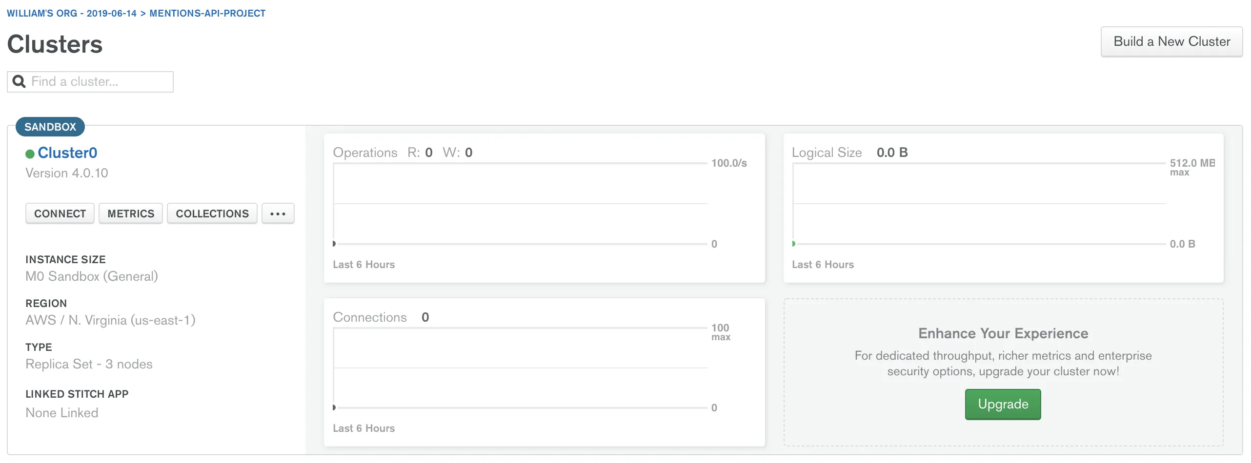 Imagem das métricas do cluster