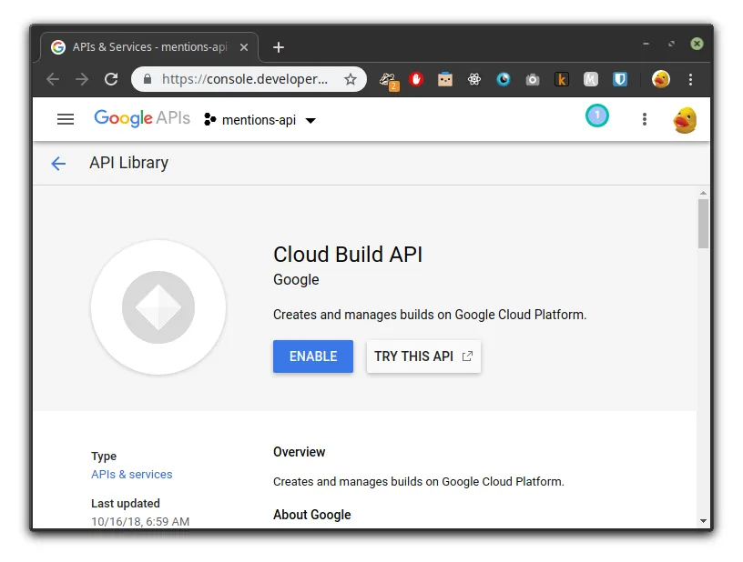 GCP Build API