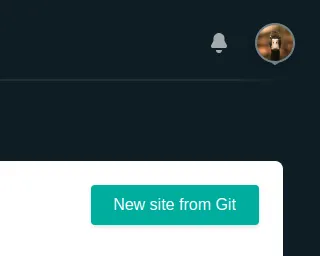 Botão de criação de site usando o GitHub